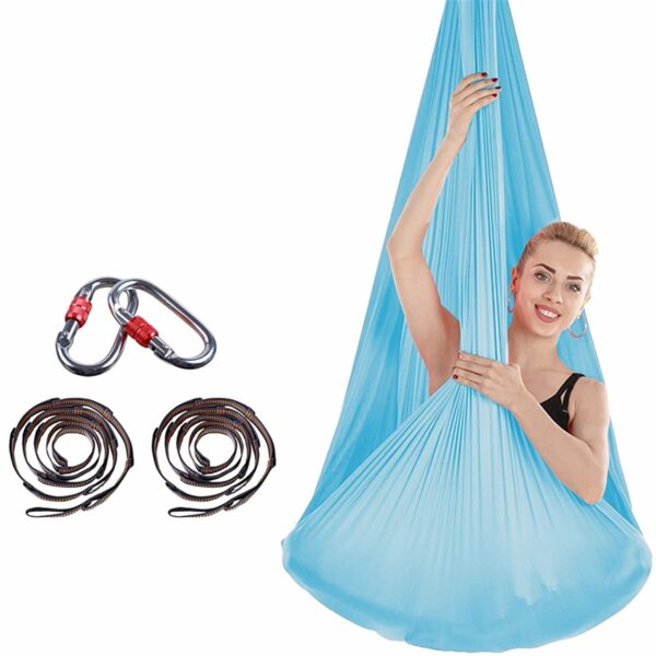 aerial yoga swing hammock light blue 1